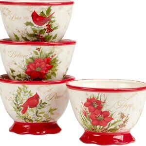 Certified International Winter's Medley 5.25" Ice Cream/Dessert Bowls, Set of 4,